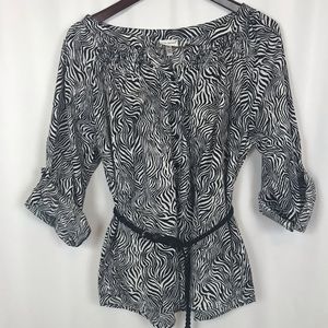 Harve' Bernand Zebra Striped Blouse